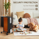 HOMCOM White 1500W 7 Fin Oil Filled Heater Radiator For Home