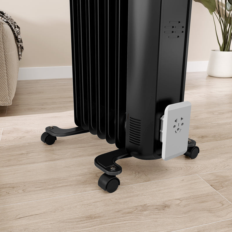 HOMCOM White 1500W 7 Fin Oil Filled Heater Radiator For Home