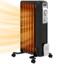 HOMCOM White 1500W 7 Fin Oil Filled Heater Radiator For Home