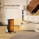 HOMCOM White 1500W 7 Fin Oil Filled Heater Radiator For Home