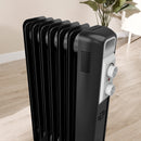 HOMCOM White 1500W 7 Fin Oil Filled Heater Radiator For Home