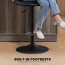 HOMCOM Bar Stools Set Of 2 Swivel Height Adjustable Barstools Black