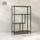 HOMCOM Industrial Bookshelf Bookcase W/ Open Shelves For Study