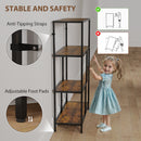 HOMCOM Industrial Bookshelf Bookcase W/ Open Shelves For Study