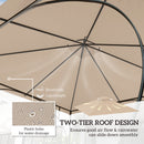 Outsunny Gazebo Canopy Replacement Cover 3 x 3(m) 2-Tier Roof Top for Garden