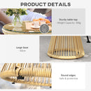 Outsunny PE Rattan End Table, Round Hollow Drum Design Side Table, Natural