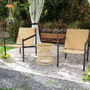 Outsunny PE Rattan End Table, Round Hollow Drum Design Side Table, Natural