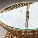 Outsunny PE Rattan End Table, Round Hollow Drum Design Side Table, Natural
