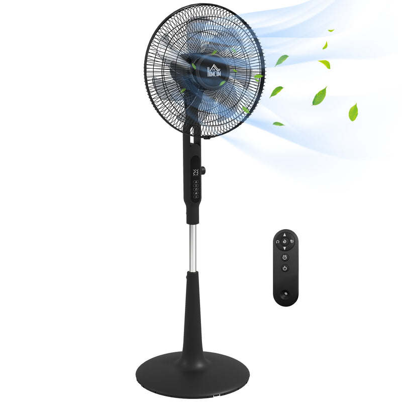 HOMCOM 12V DC Standing Fan with 75° Oscillation Mosquito Repellent Function