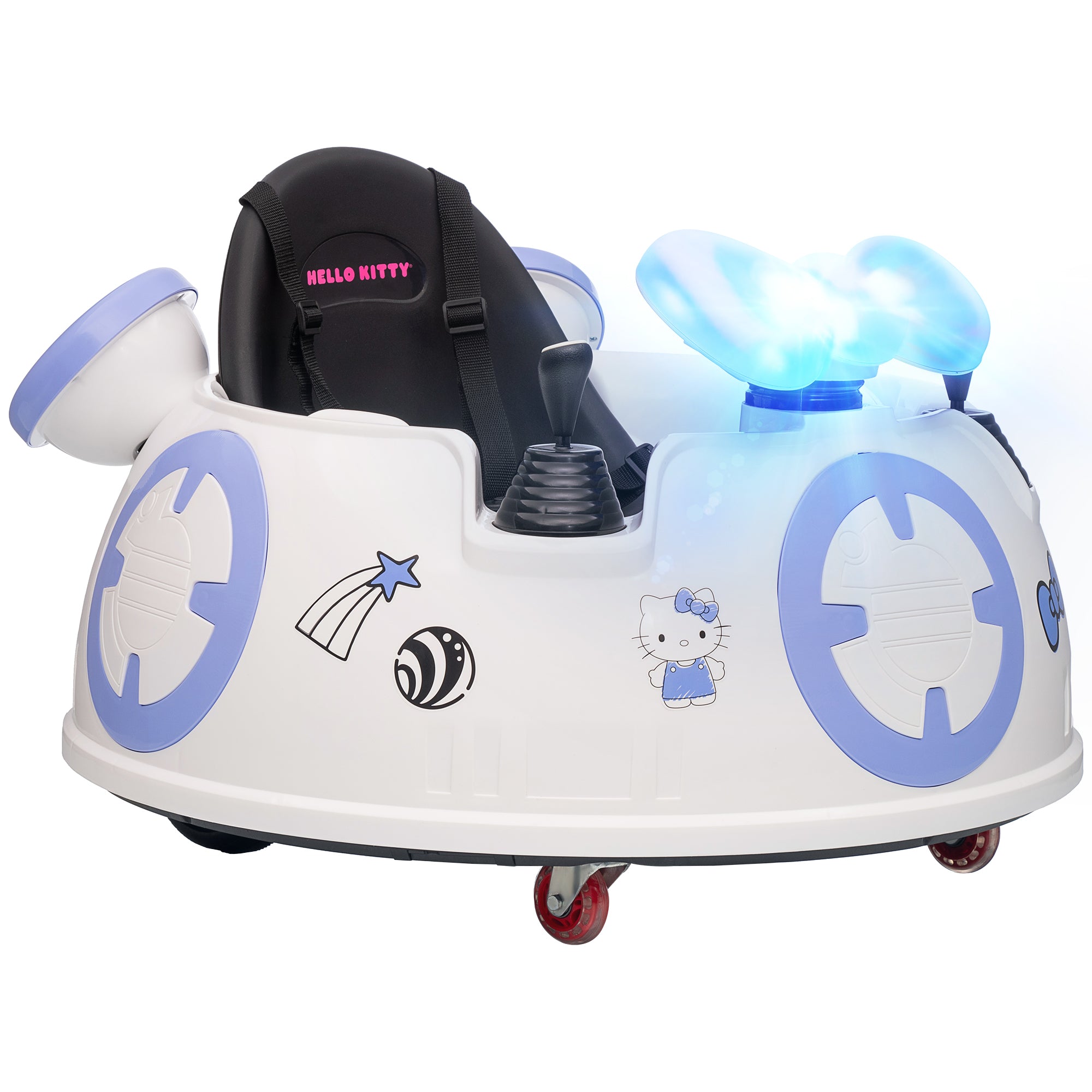 AIYAPLAY Hello Kitty Kids Ride On Bumper Car With Remote Control, Whit