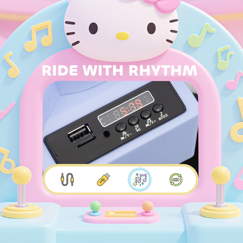 AIYAPLAY Hello Kitty Kids Ride on Bumper Car with Remote Control, White