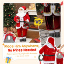 HOMCOM Musical Animated Santa Claus with Music, Dancing, Gift and Wreath