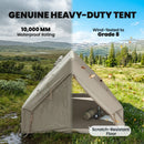 Outsunny Inflatable Tent, 4 Season Hot Tent 10000mm Waterproof, Khaki