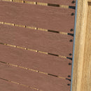 Outsunny Raised Garden Bed With Trellis And Drainage Hole, Planter Box - Brown/Grey