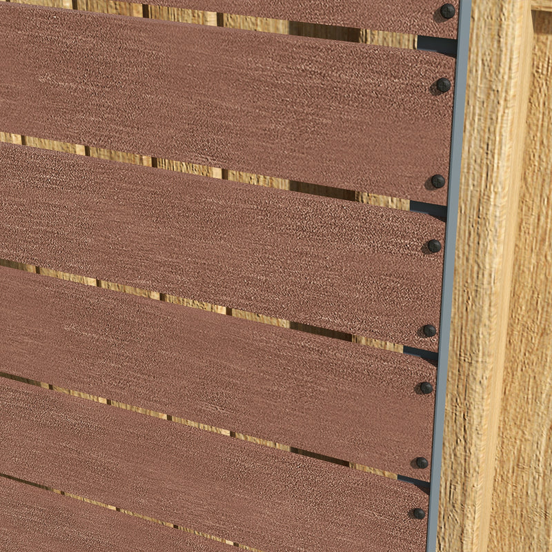 Outsunny Raised Garden Bed with Trellis and Drainage Hole, Planter Box, Brown