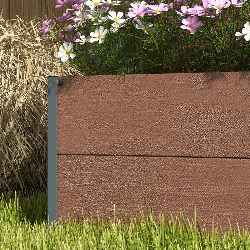 Outsunny Raised Garden Bed with Trellis and Drainage Hole, Planter Box, Brown