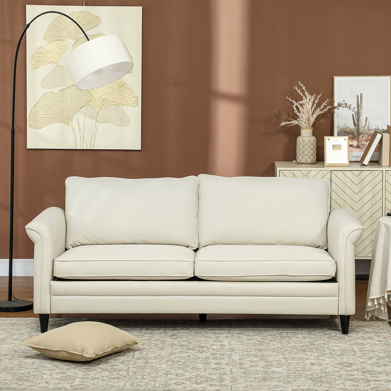 HOMCOM Modern 3 Seater Sofa for Living Room, Fabric Couch Settee