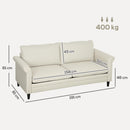 HOMCOM Modern 3 Seater Sofa for Living Room, Fabric Couch Settee