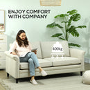 HOMCOM Modern 3 Seater Sofa for Living Room, Fabric Couch Settee