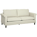 HOMCOM Modern 3 Seater Sofa for Living Room, Fabric Couch Settee
