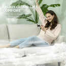 HOMCOM Modern 3 Seater Sofa for Living Room, Fabric Couch Settee