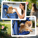 PawHut Pet Stroller Pushchair Carrier For Cat Puppy With 3 Wheels Blue
