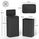 HOMCOM 45L Sensor Bin, Metal Kitchen Bin with Automatic Close, Black