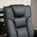 Recliner Chair With Footstool And Adjustable Backrest PU Armchair - Black, Brown, Grey