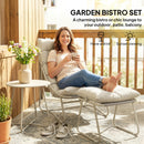 Outsunny 3 Piece Bistro Set, Outdoor Table And Chair Set With Footstool