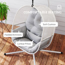 Outsunny Hanging Egg Chair With Stand, Cushions For Garden