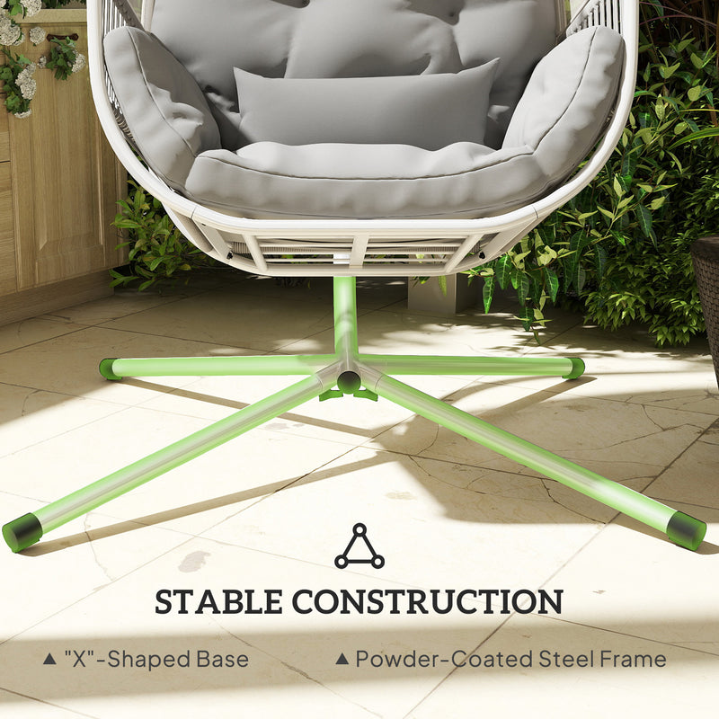 Outsunny Hanging Egg Chair With Stand, Cushions For Garden