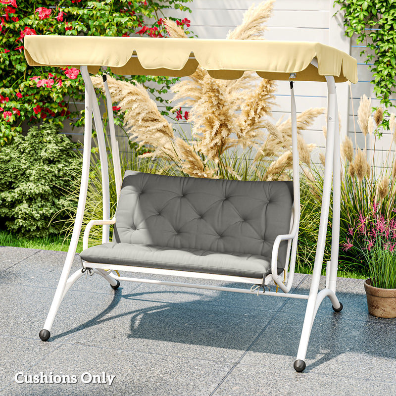 Outsunny 2 Seater Garden Bench Cushion Outdoor Seat Pad with Ties