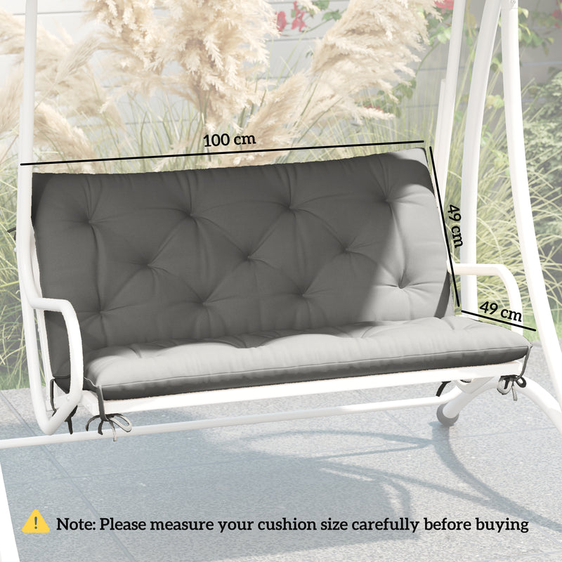 Outsunny 2 Seater Garden Bench Cushion Outdoor Seat Pad with Ties