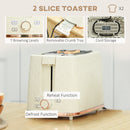 HOMCOM Kettle and Toaster Set 1.7L Fast Boil Kettle & 2 Slice Toaster Set
