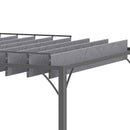 Outsunny 4 x 3(m) Outdoor Louvered Metal Pergola with Retractable Roof, Grey