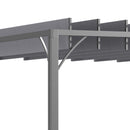 Outsunny 4 x 3(m) Outdoor Louvered Metal Pergola with Retractable Roof, Grey