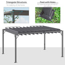 Outsunny 4 x 3(m) Outdoor Louvered Metal Pergola with Retractable Roof, Grey