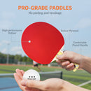 SPORTNOW Table Tennis Rackets, Portable Table Tennis Set W/ 4 Bats, 8 Balls