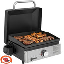 Outsunny Grill Griddle, Tabletop Gas BBQ With Grease Cup, Black