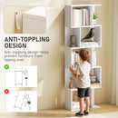 HOMCOM 5-tier Display Shelving Storage Bookcase S Shape Bookshelf, White