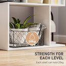 HOMCOM 5-tier Display Shelving Storage Bookcase S Shape Bookshelf, White