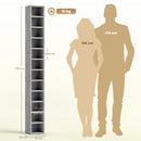 HOMCOM 204 CD Storage Tower, Tall Bookcase Bookshelf with 12 Cubes