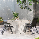 Outsunny 2PCS Folding Chair w/ Breathable Mesh Fabric Seat, Black and Grey
