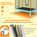 190CM 3-in-1 Kids Rectangle Trampoline with Enclosure Net and Horizontal Bar-Yellow