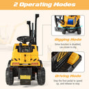 Kids Ride On Excavator with Rotating Seat and Underneath Storage-Yellow