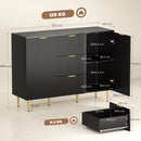 HOMCOM Sideboard Buffet Cabinet w/ 3 Drawers and Adjustable Shelves, Black