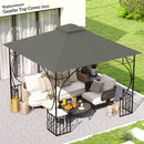 Outsunny Gazebo Canopy Replacement Cover 3 x 3(m) 2-Tier Roof Top for Garden