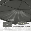 Outsunny Gazebo Canopy Replacement Cover 3 x 3(m) 2-Tier Roof Top for Garden