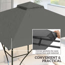Outsunny Gazebo Canopy Replacement Cover 3 x 3(m) 2-Tier Roof Top for Garden