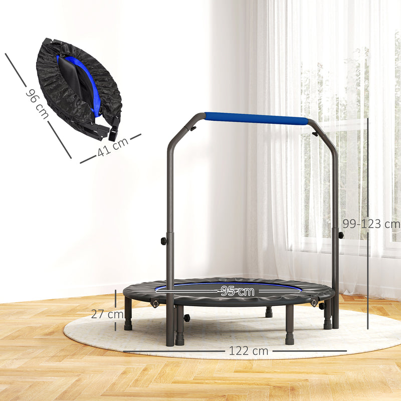HOMCOM 40" Foldable Mini Fitness Trampoline W/ Foam Handle 122 CM